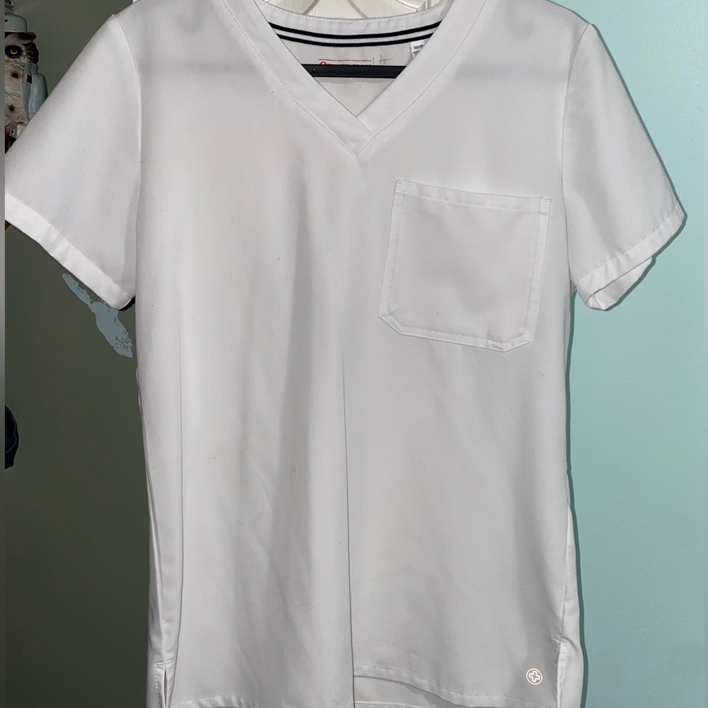 White Cross Women’s V-Neck Scrub Top (XS)